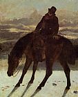 Horseback Canvas Paintings - Hunter on Horseback